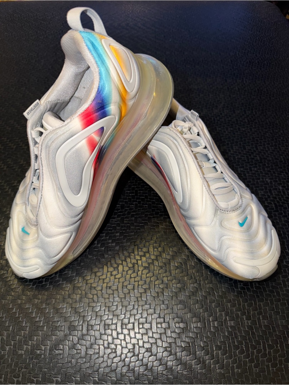 Nike Kids White Sneakers with Rainbow Accent